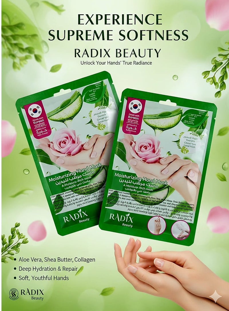 RADIX Beauty Moisturizing hand mask with aloe vera and rose water(two bottles) - Image 1